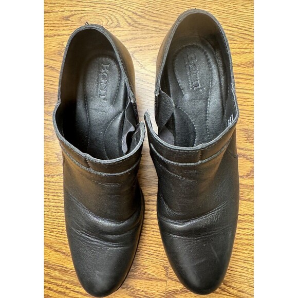 Born Caley Leather Booties Womens 8.5M Dark Brown Stacked Heel‎ - Picture 3 of 14